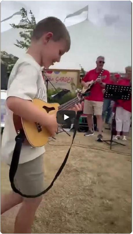 7 year old Stanley plays with Mhugs at Nevill Holt Festival